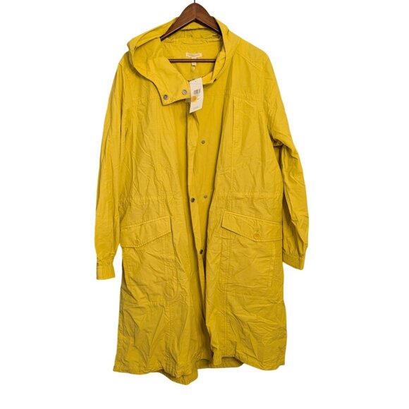 Eileen Fisher Citrn Hooded Anorak Coat 1X Lightweight Organic Cotton/Nylon Rain - Picture 7 of 16